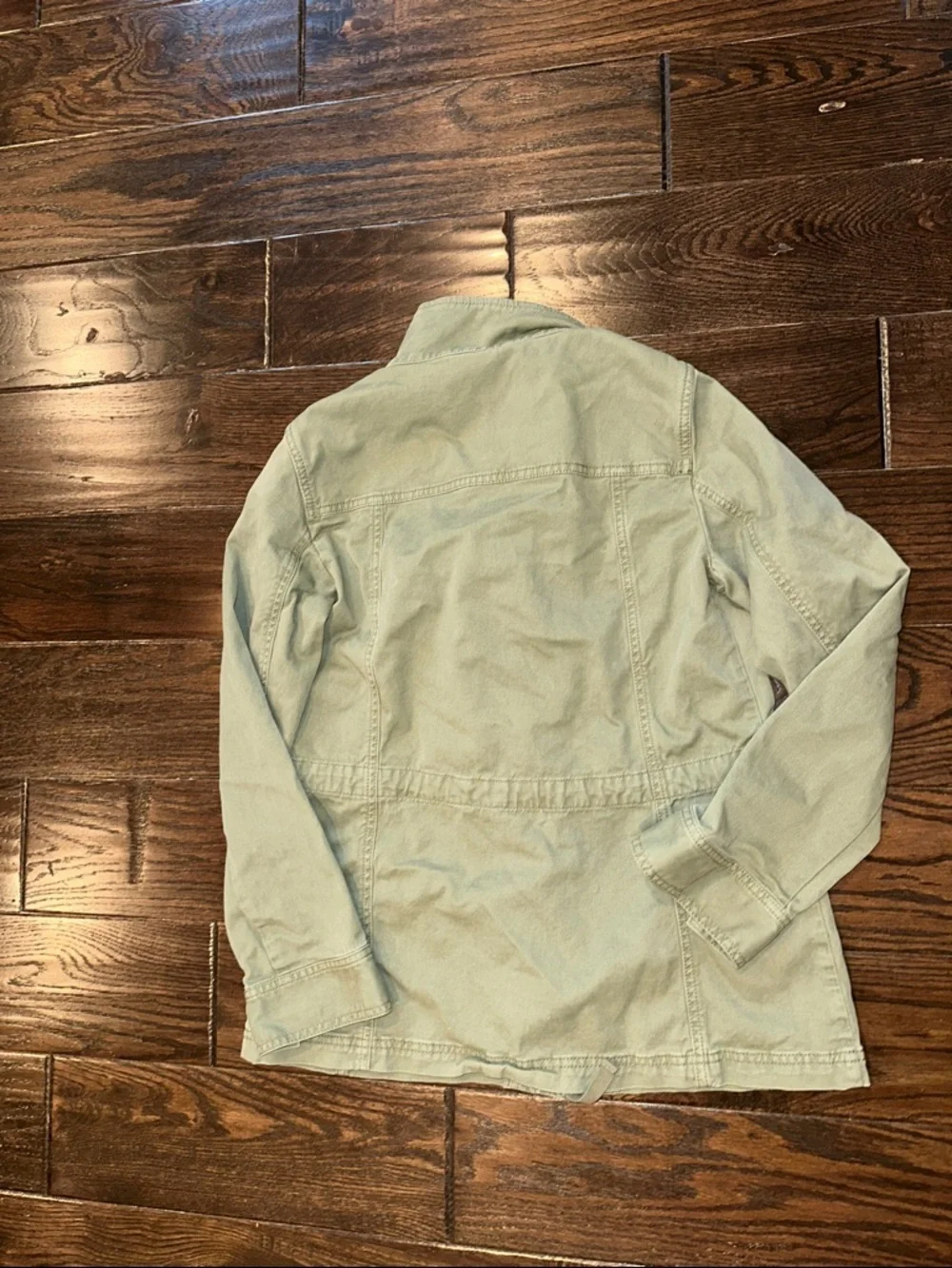 Talbots olive green  Utility Jacket with Snap Front size petite